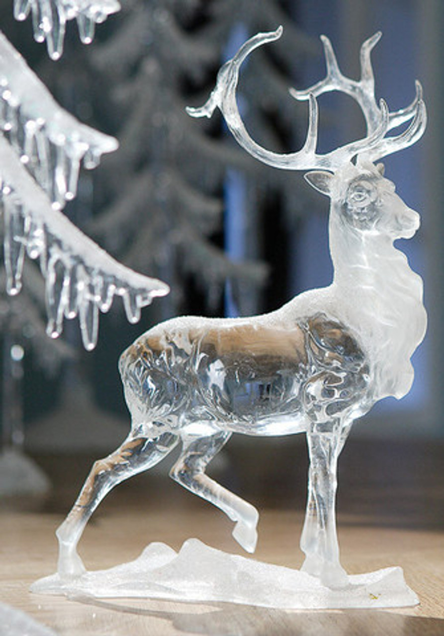 Set of 4 Clear Icy Christmas Caribou Figurines 11