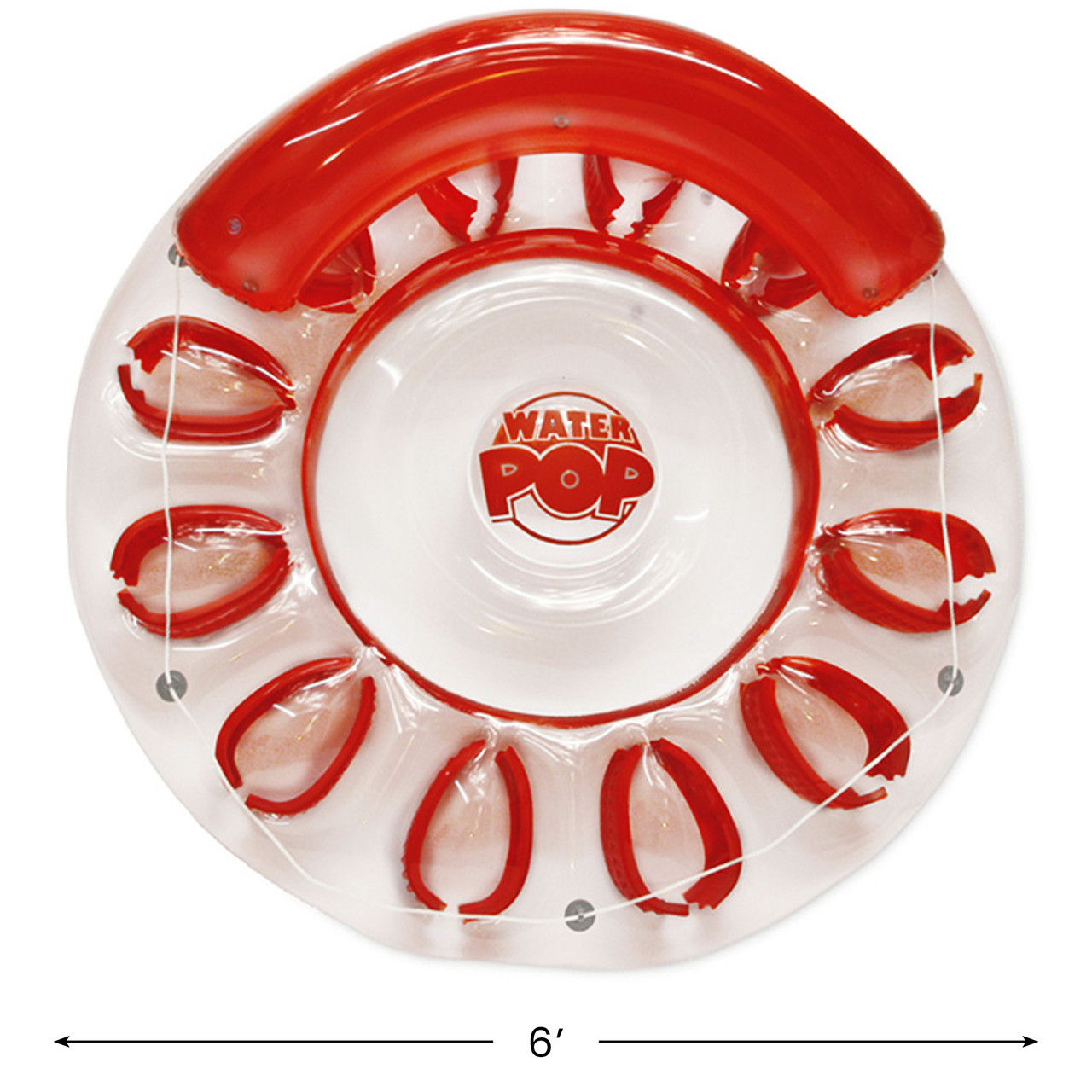 Inflatable Red & Clear Water Pop Circular Swimming Pool Lounger, 72 ...