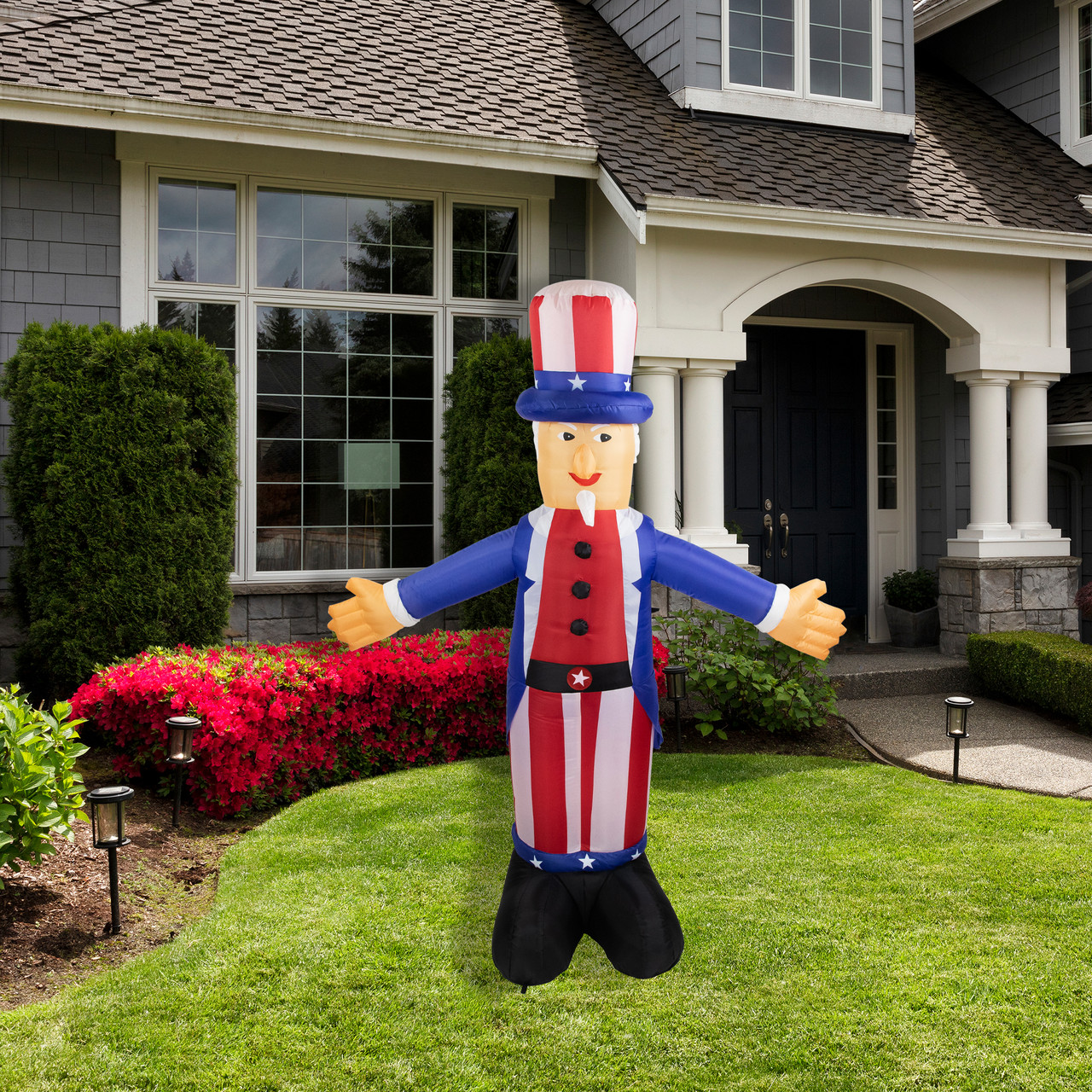 Inflatable Lighted Standing Uncle Sam Outdoor Decor - 70
