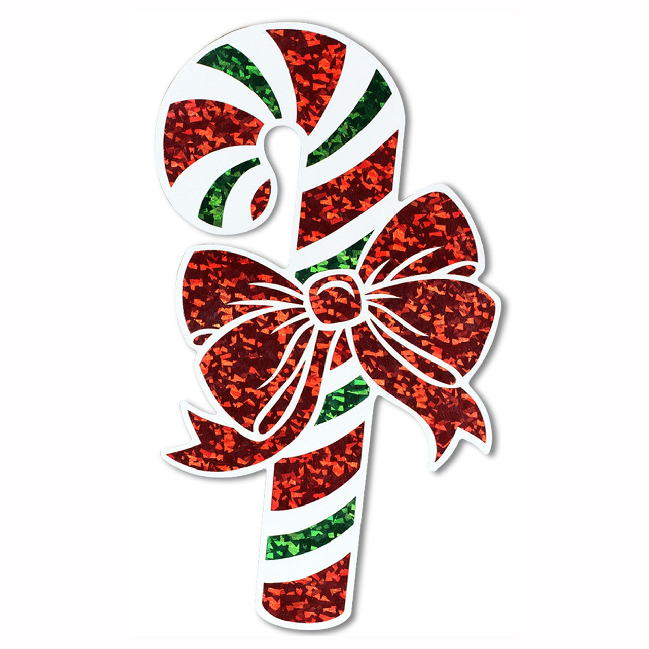 Club Pack Of 12 Prismatic Green Red White Candy Cane Cutout