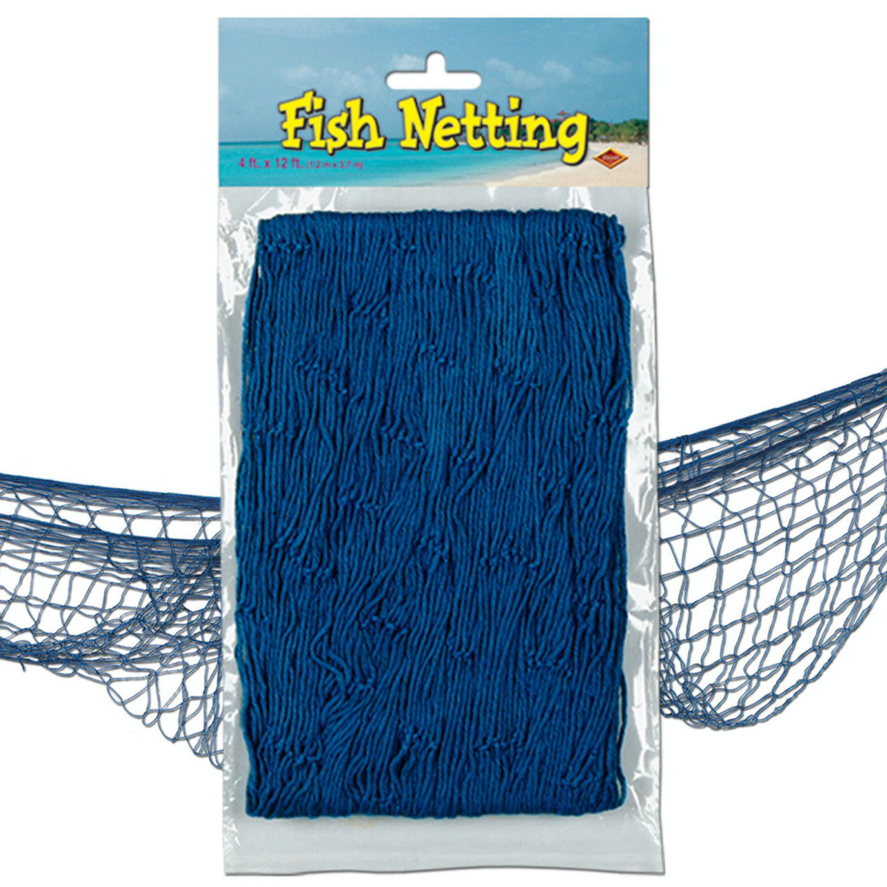 Club Pack of 12 Blue Under the Sea Fish Netting Hanging Party Decors 12