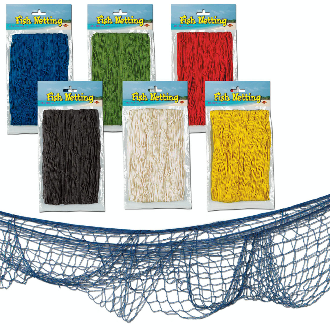 Pack Of 12 Under The Sea Tropical Multi Colored Fish Netting