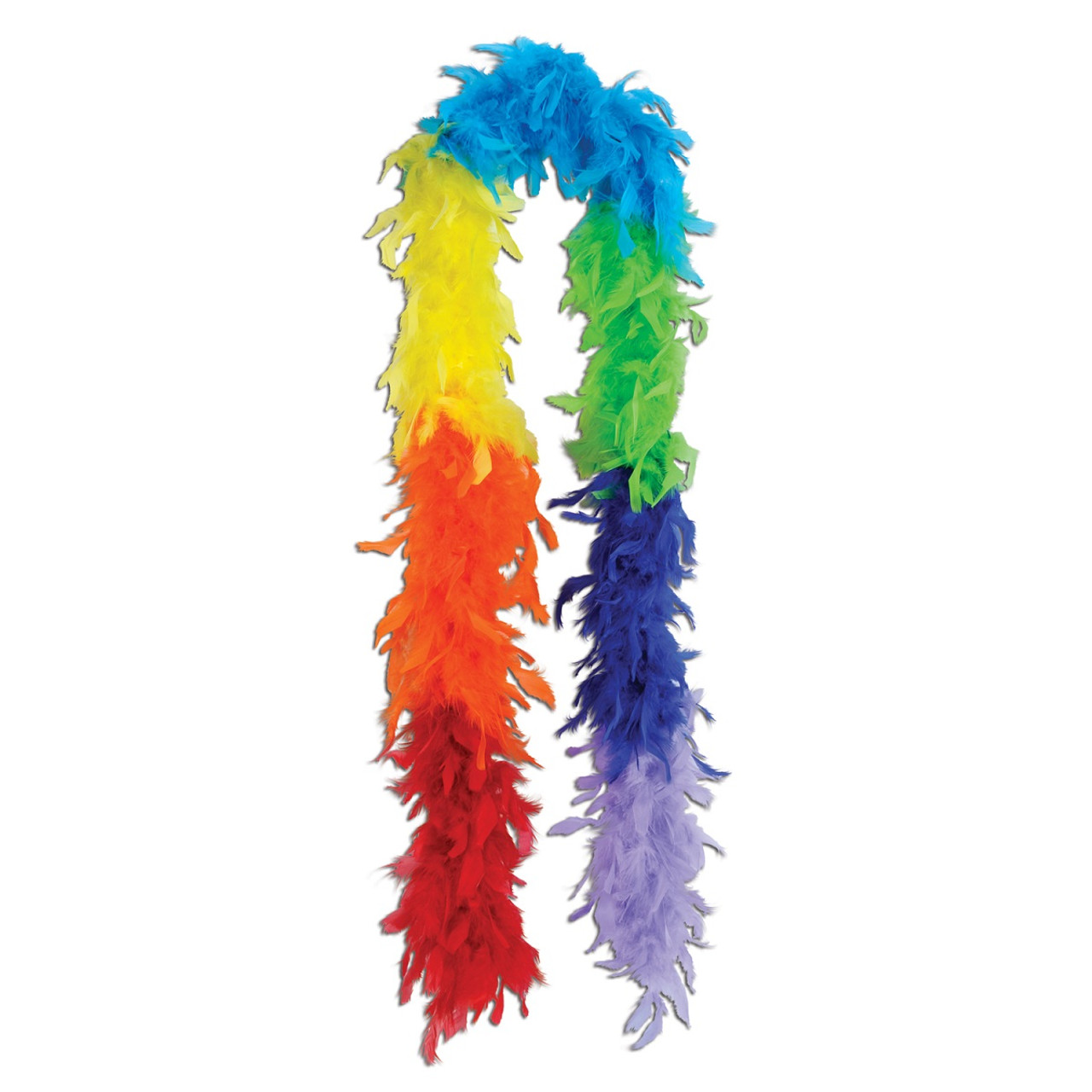 6' Club Pack of 6 Multi Colored Fancy Feather Boa Party Favors