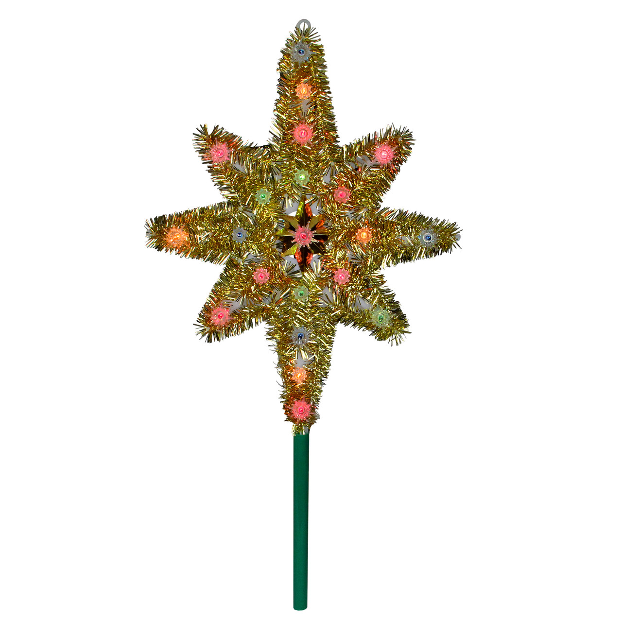 21 Lighted Gold Star of Bethlehem Christmas Tree Topper - Multi