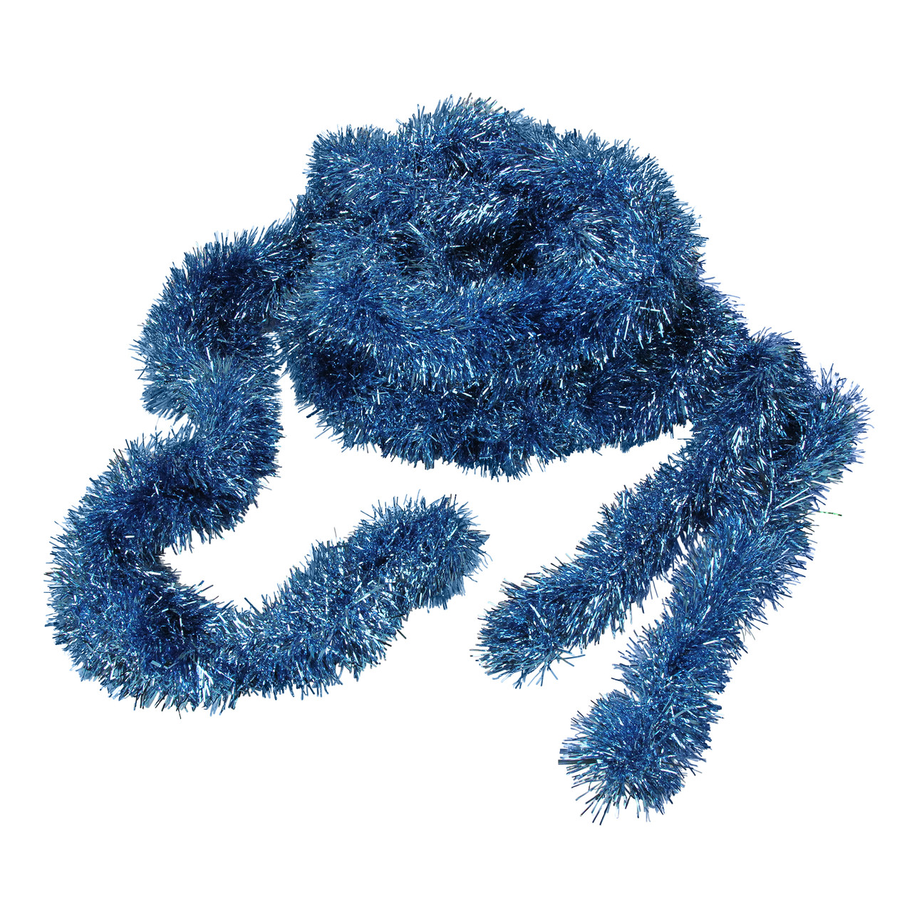 Northlight 12' Lavish Blue and Shiny Silver Boa Christmas Tinsel Garland - Unlit