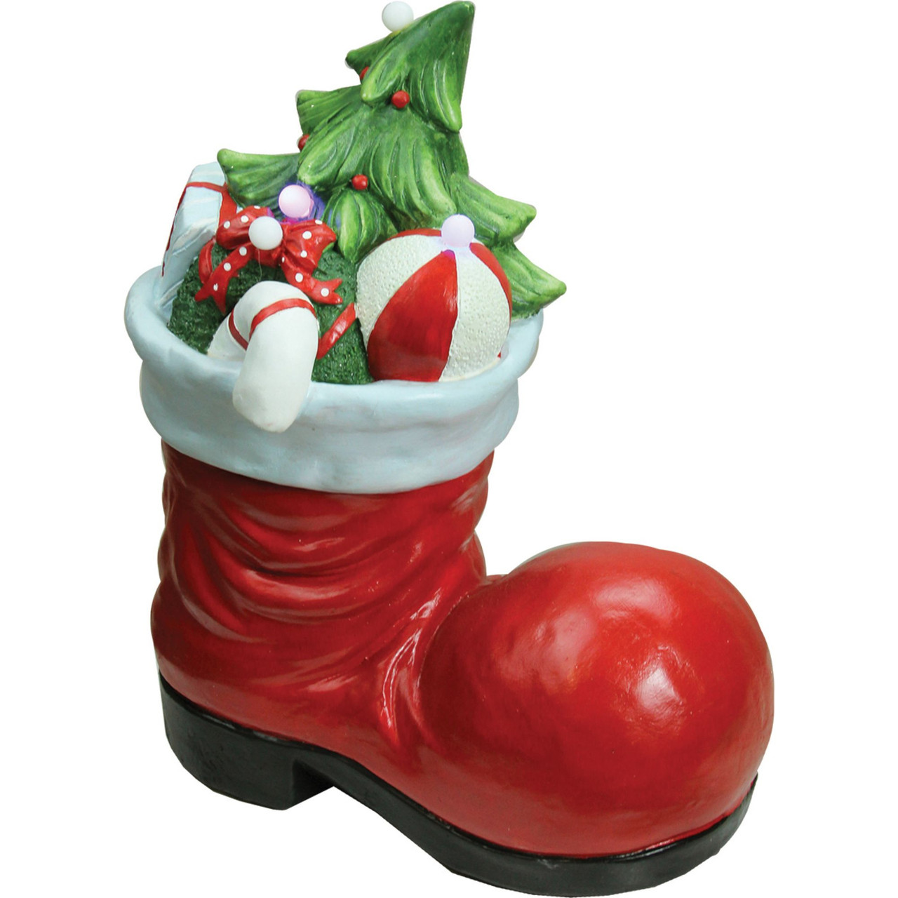 Quality Craft XL00955 Santa Boots with Trees Holiday Decoration, Red