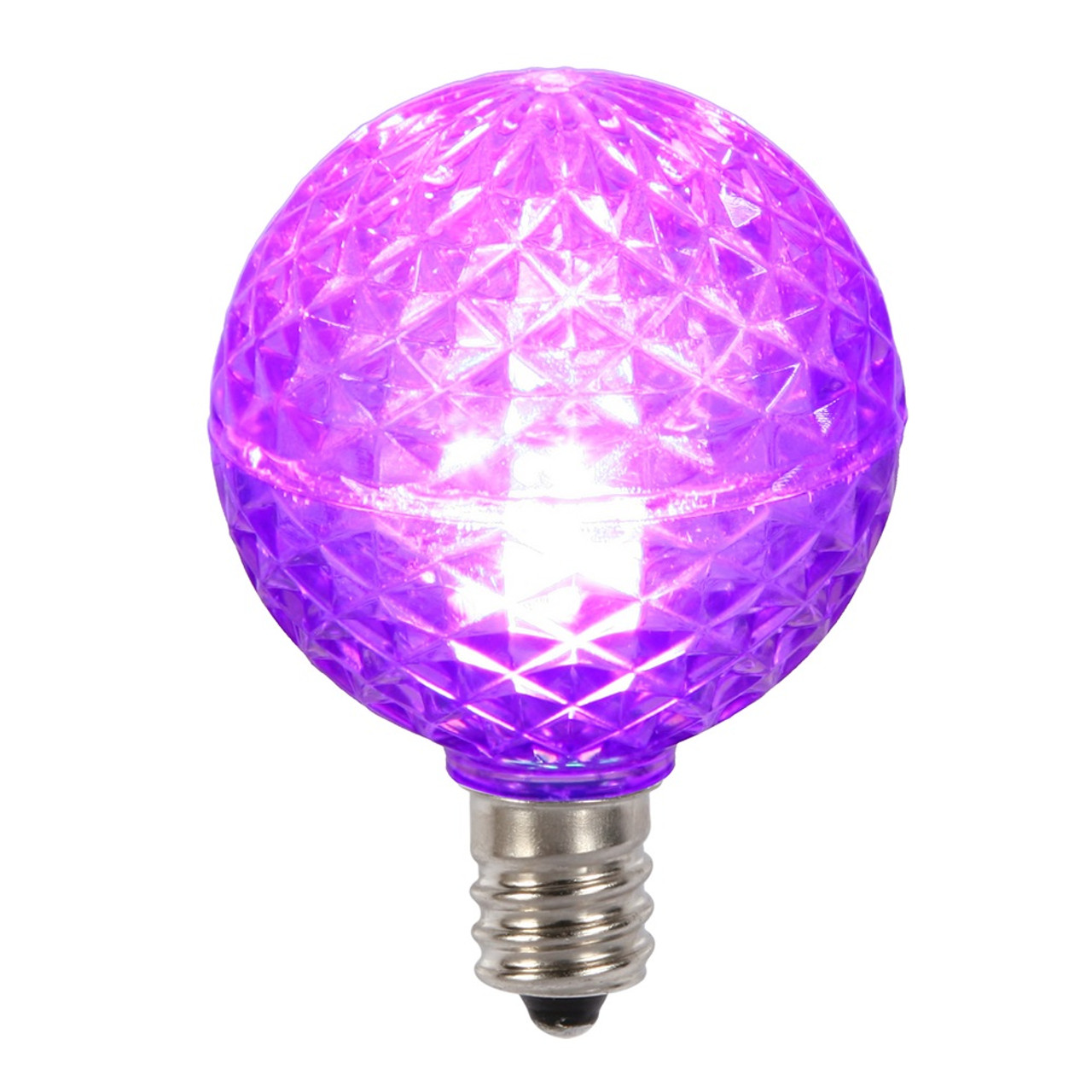 Club Pack of 25 LED G40 Purple  Faceted Replacement 