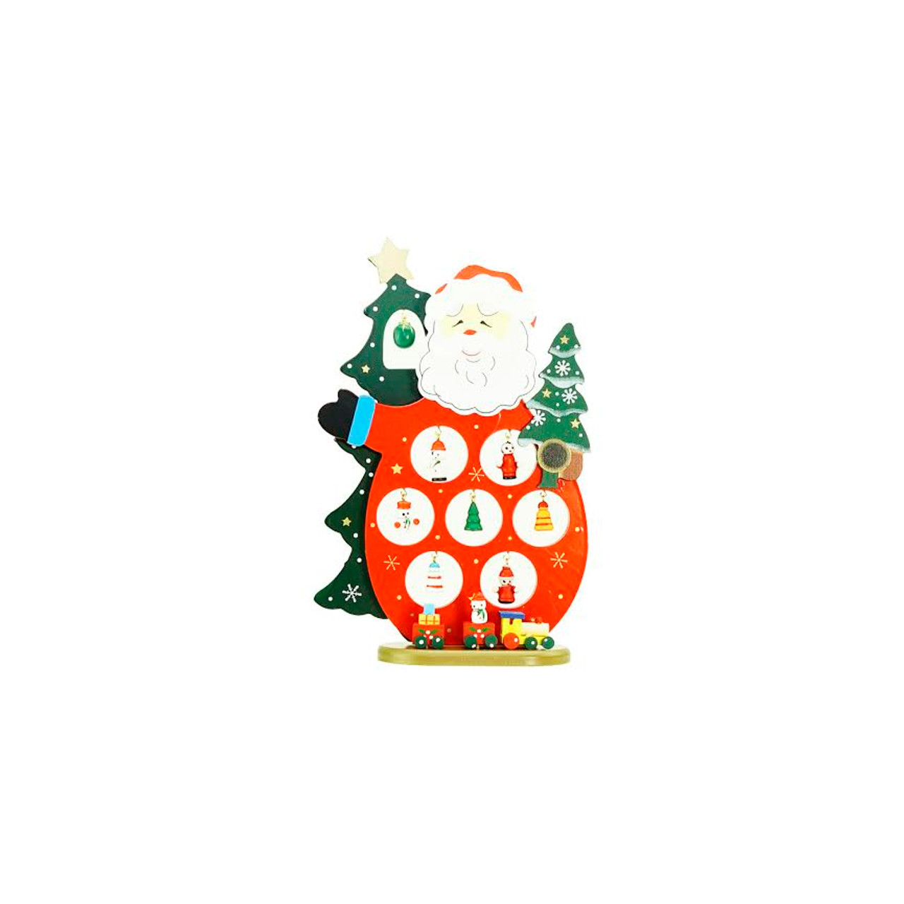 10.25 Red & Green Santa Claus Cut-Out with Miniature Ornaments