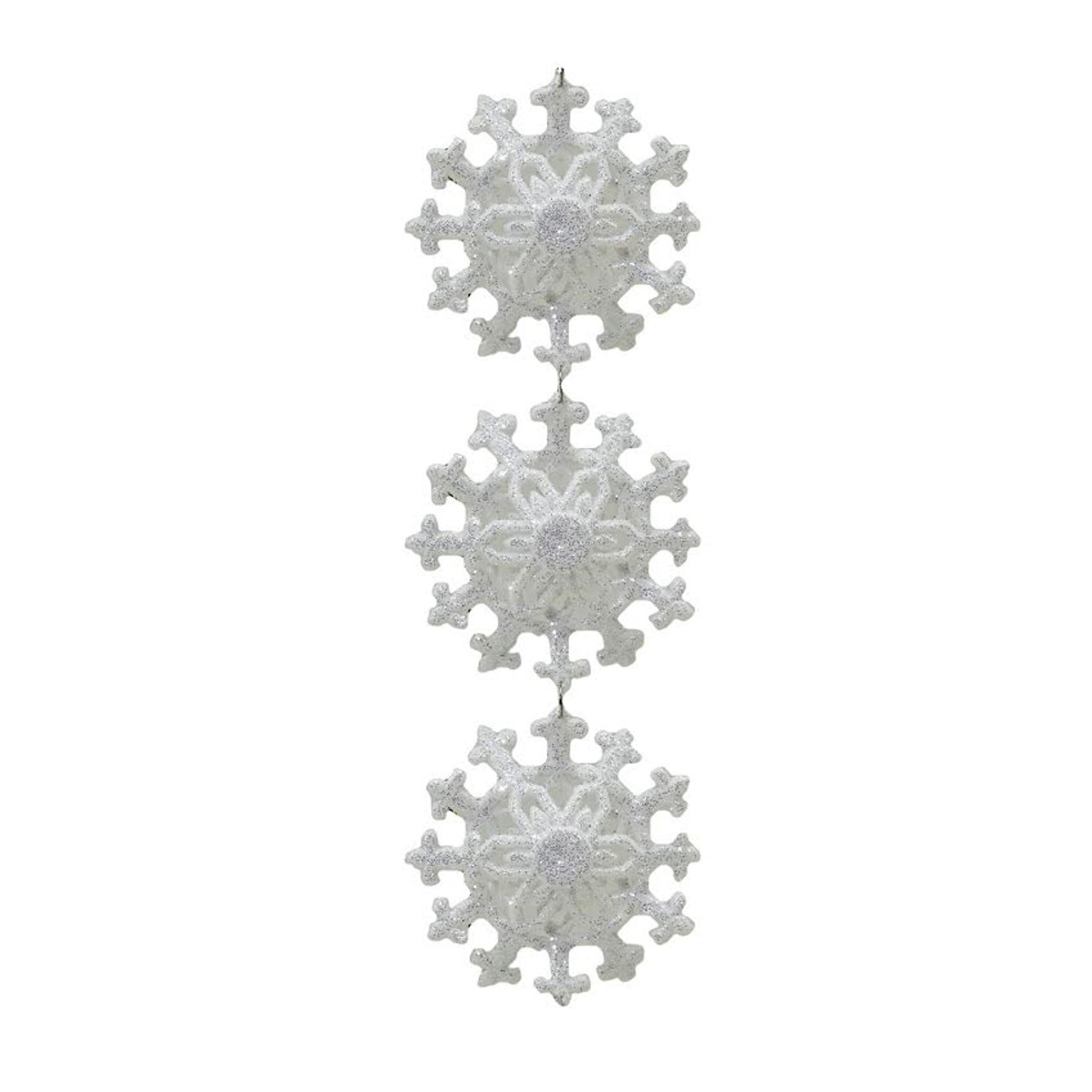 Christmas snowflakes glitter with sparkling light effect on white