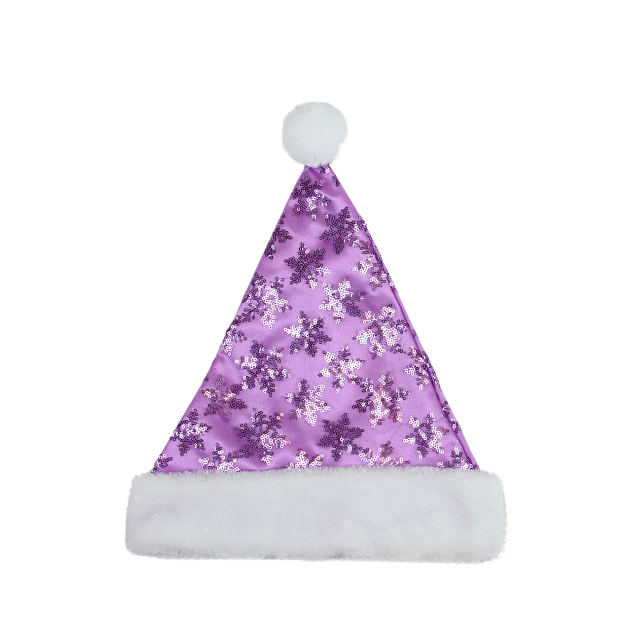 purple and white santa hat