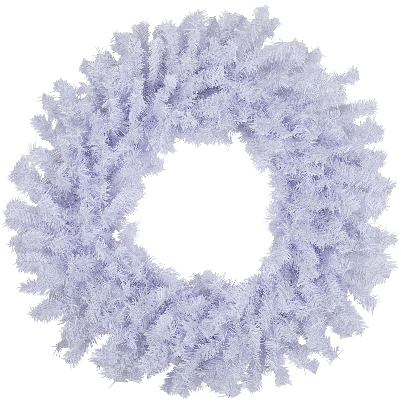 Small White Spruce Christmas Wreath with Bendable Frame 20 Inch Unlit