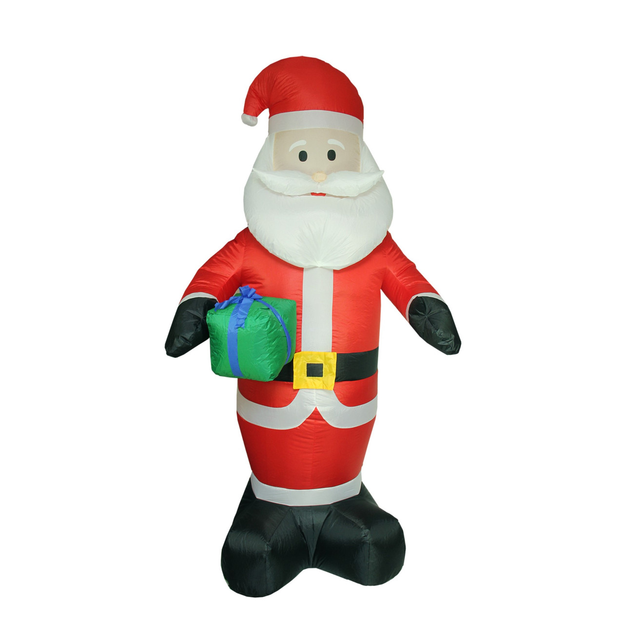 8' Red Pre-Lit Inflatable Santa Claus with Gift Christmas Outdoor