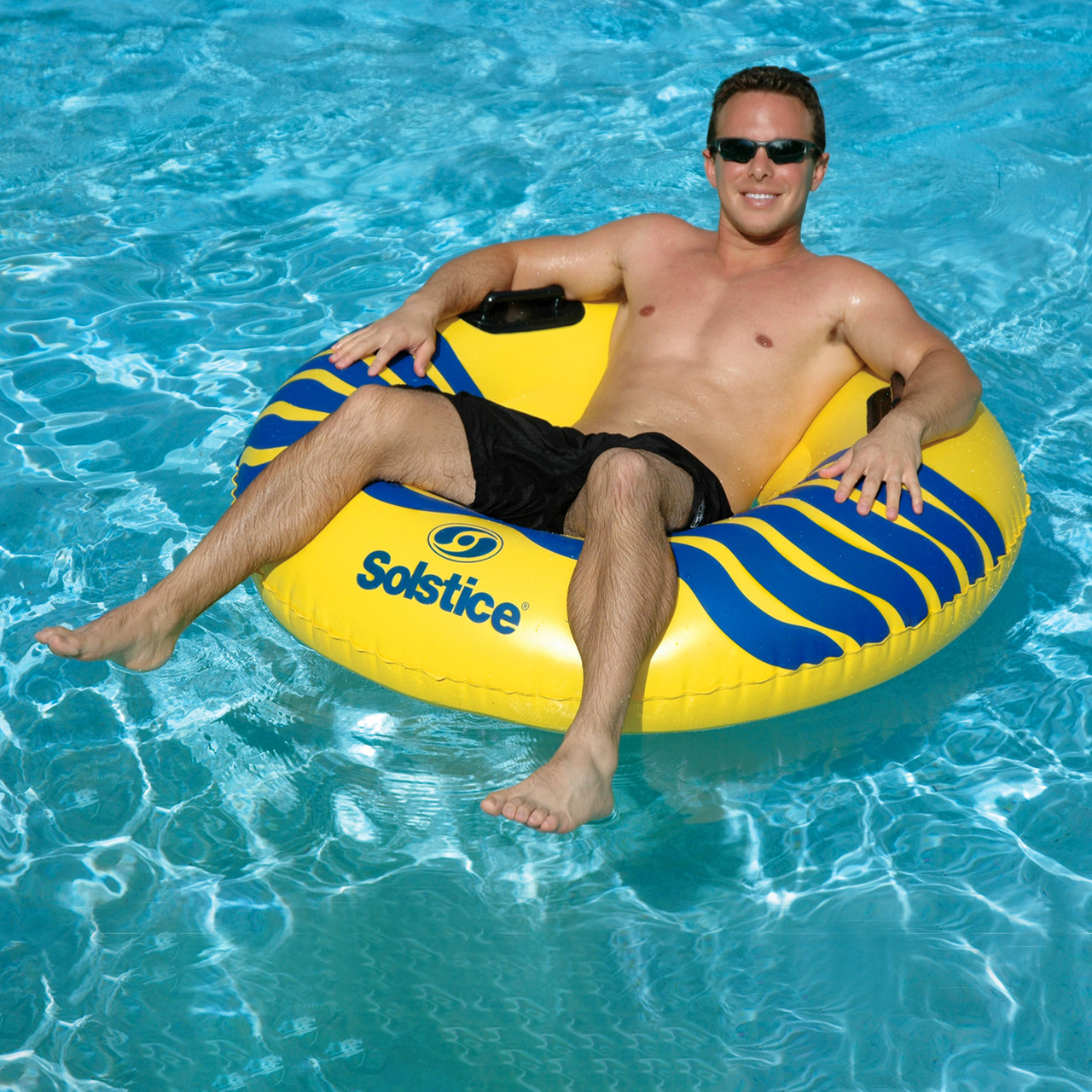30-Inch Inflatable Bright Yellow Swim Ring Tube Pool Float for