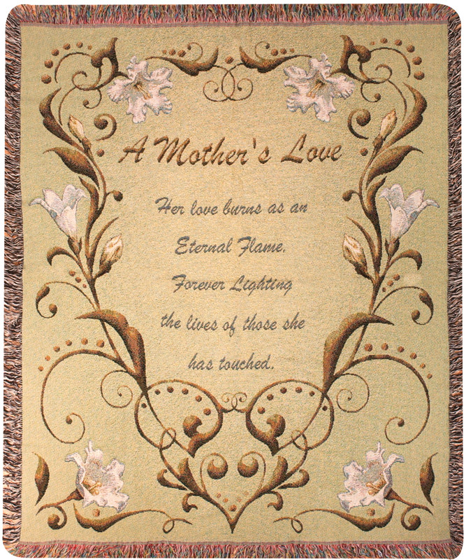 A Mother's Love Inspirational Tapestry Throw Blanket 50" x 60