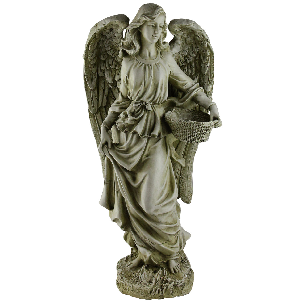 Joseph's Studio Angel with Basket Outdoor Garden Statue - 17.75
