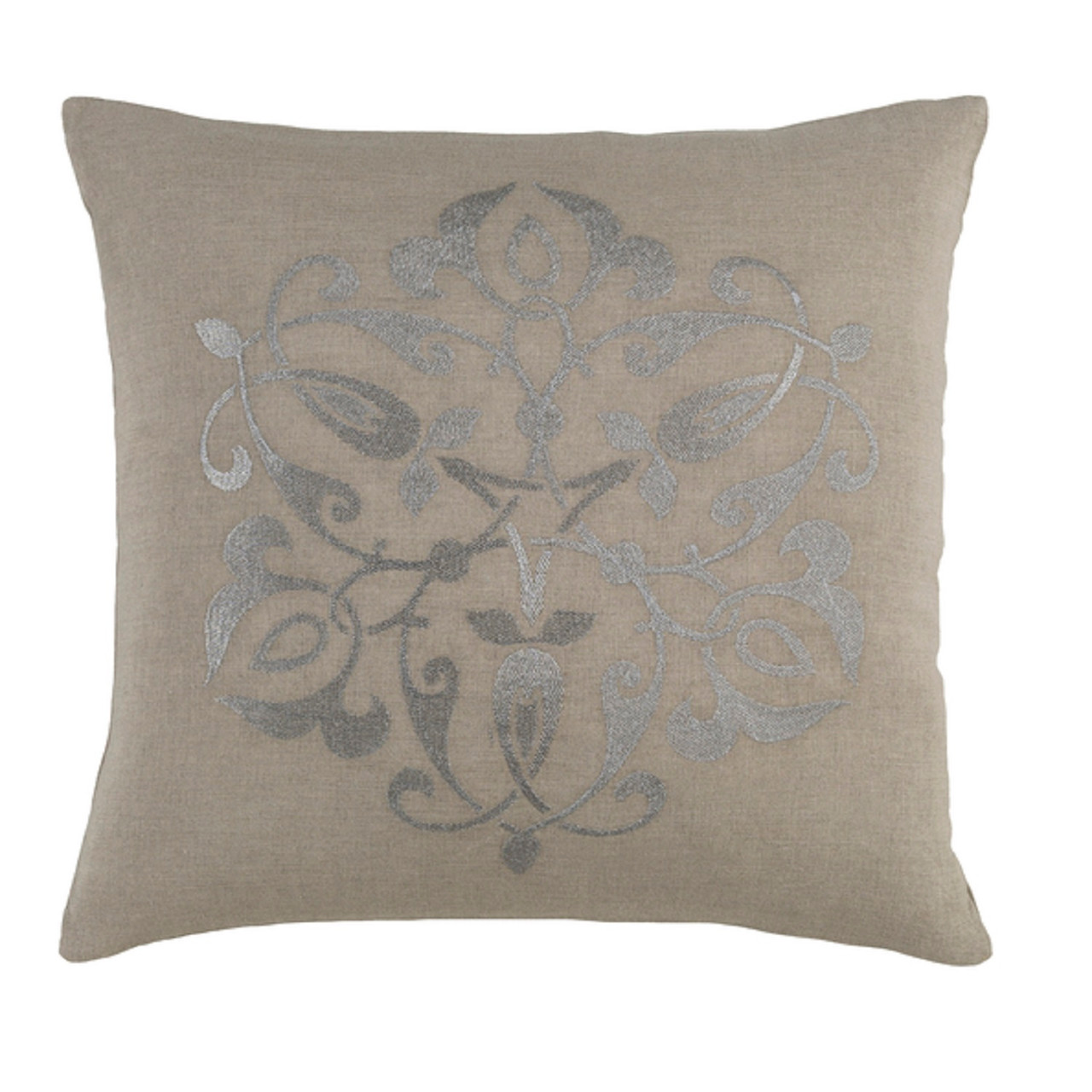 18 Medallion Chic Fog Gray Metallic Silver Decorative Throw