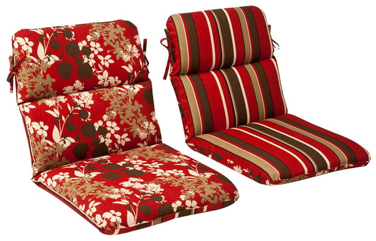 red high back patio chair cushions