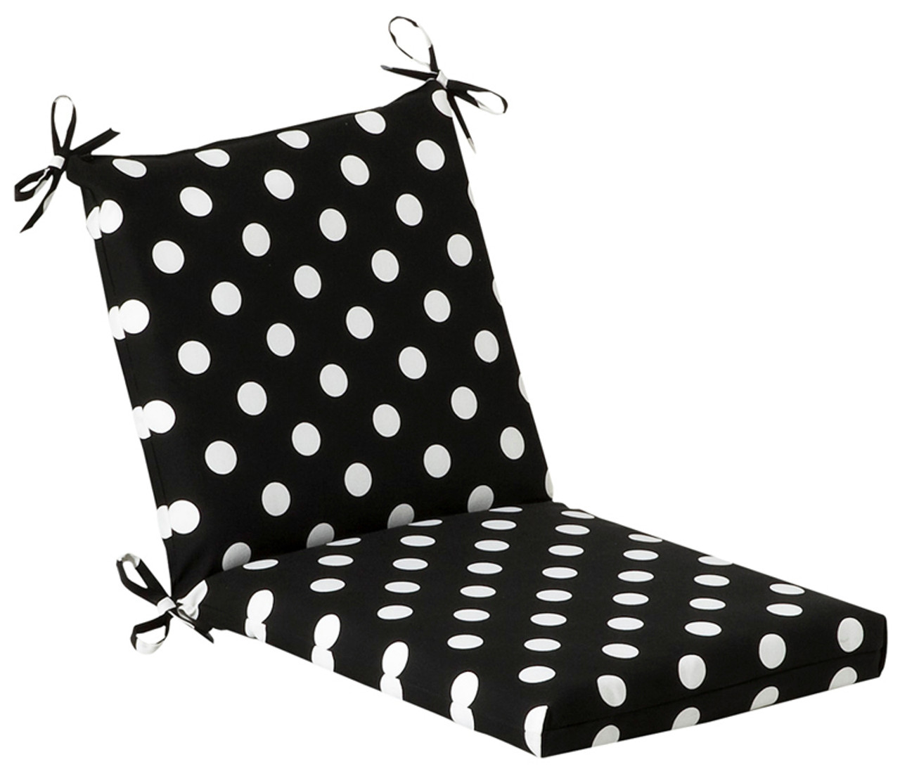 Black White Polka Outdoor Patio Furniture Corner Chair Cushion