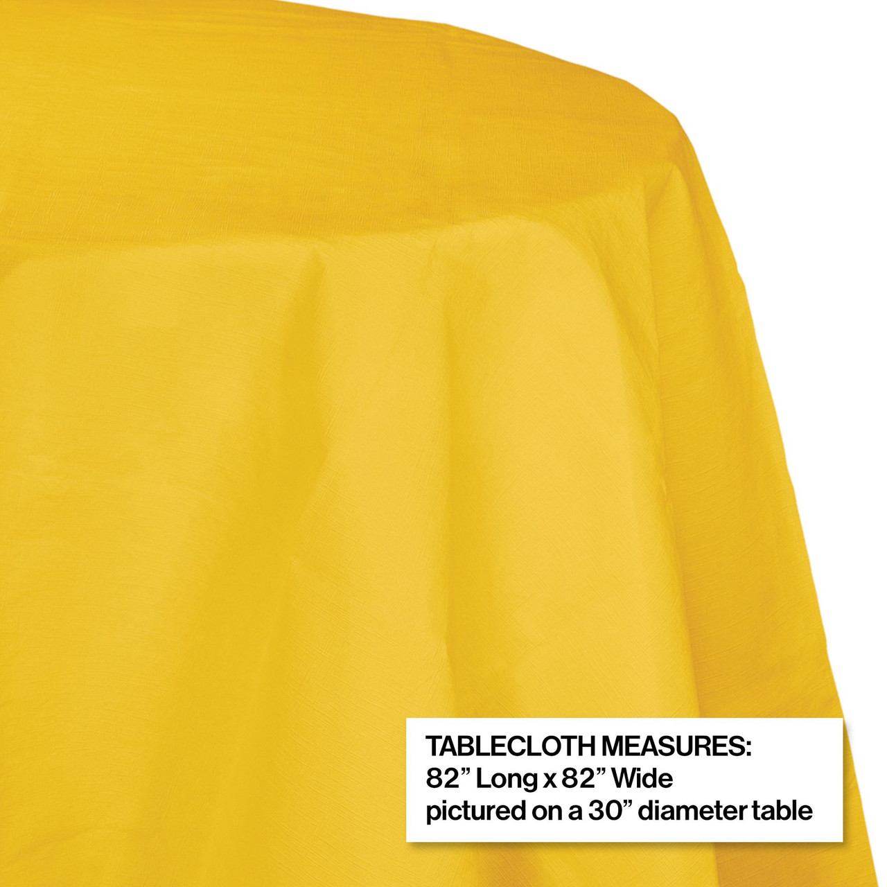 Club Pack of 12 Yellow Disposable Round Picnic Party Table Covers 82
