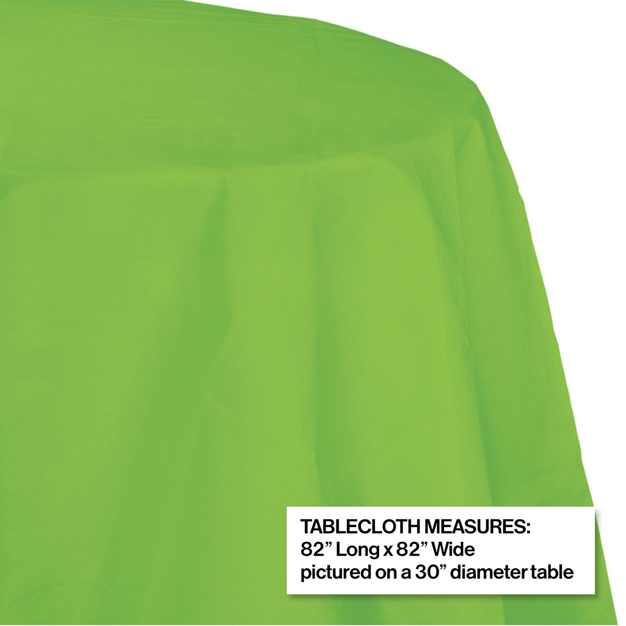 Club Pack of 12 Lime Green Disposable Round Picnic Party Table Covers