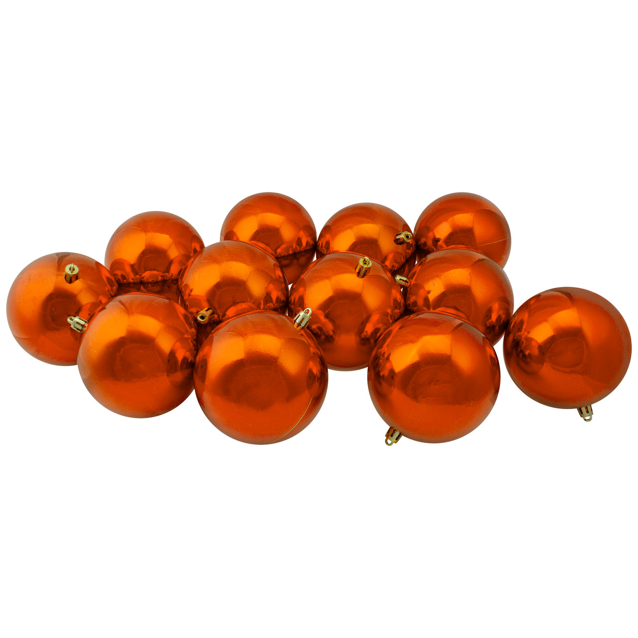 Set of 12 Shiny Burnt Orange Shatterproof Christmas Ball Ornaments 4