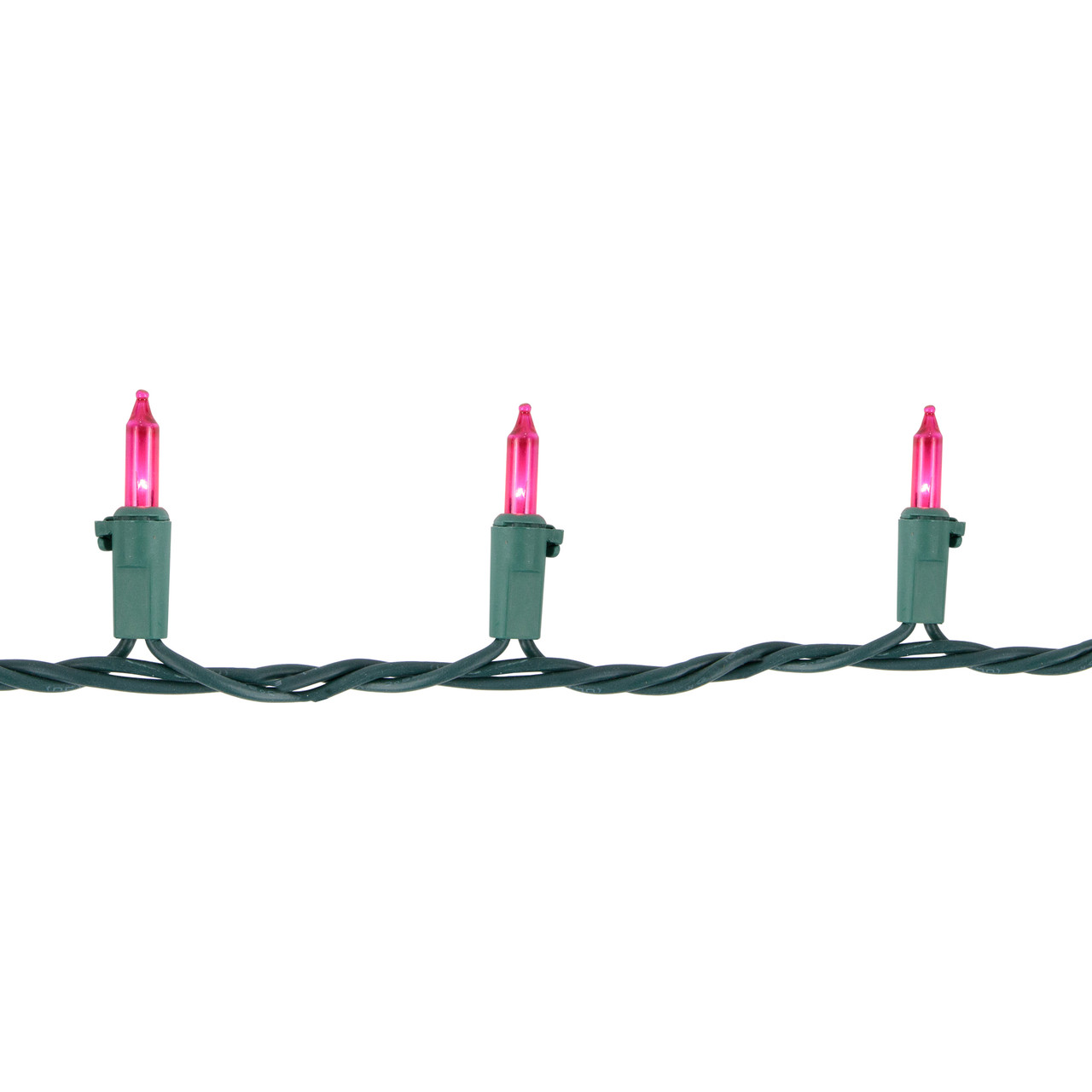 100ct Pink Mini Christmas Light Set, 20.25ft Green Wire Christmas Central