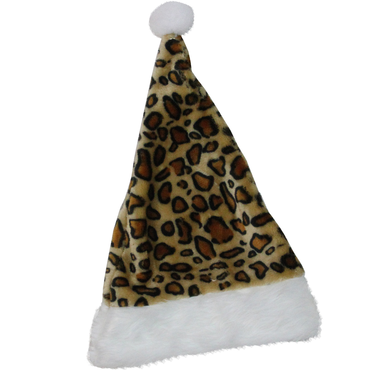 santa hat with leopard fur