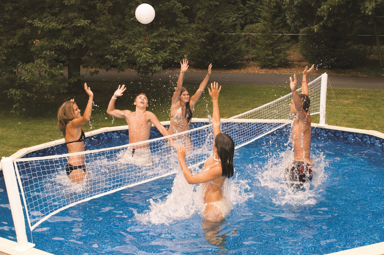 White Pool Jam Basketball & Volleyball Swimming Pool Water Sports Combo