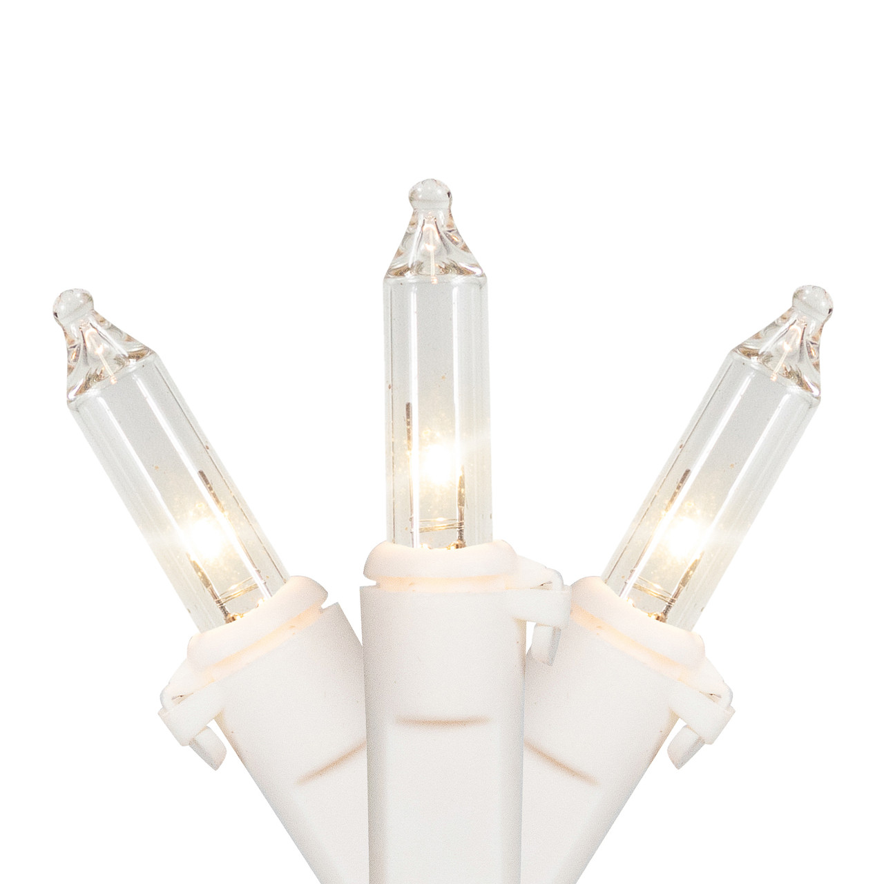 20Count Clear Mini Christmas Light Set 4 ft, White Wire Christmas