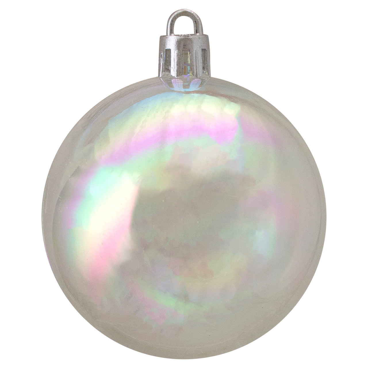 60ct Clear Iridescent Shatterproof Shiny Christmas Ball Ornaments 2.5