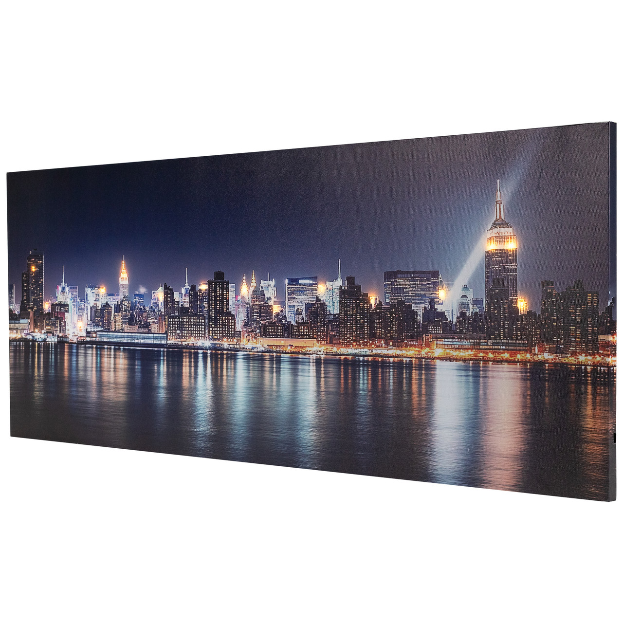 LED Lighted New York City Skyline Canvas Wall Art - 15.75