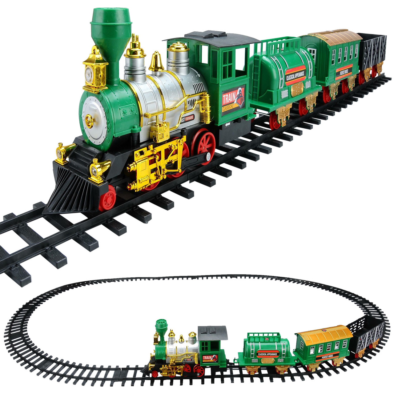 animated christmas train set