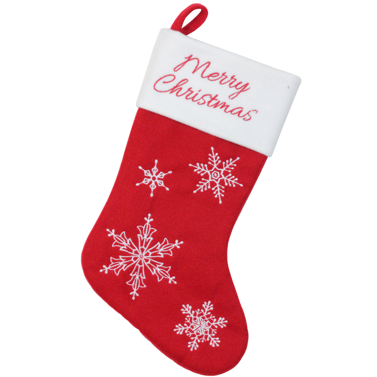Red & White Elegant Reindeer Christmas Stocking Red & White Elegant Reindeer Christmas Stocking