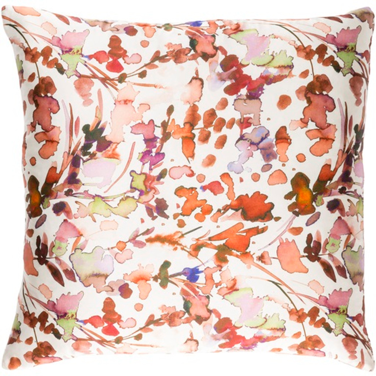 22 Floral Seashell White Burnt Sienna Orange Decorative Throw
