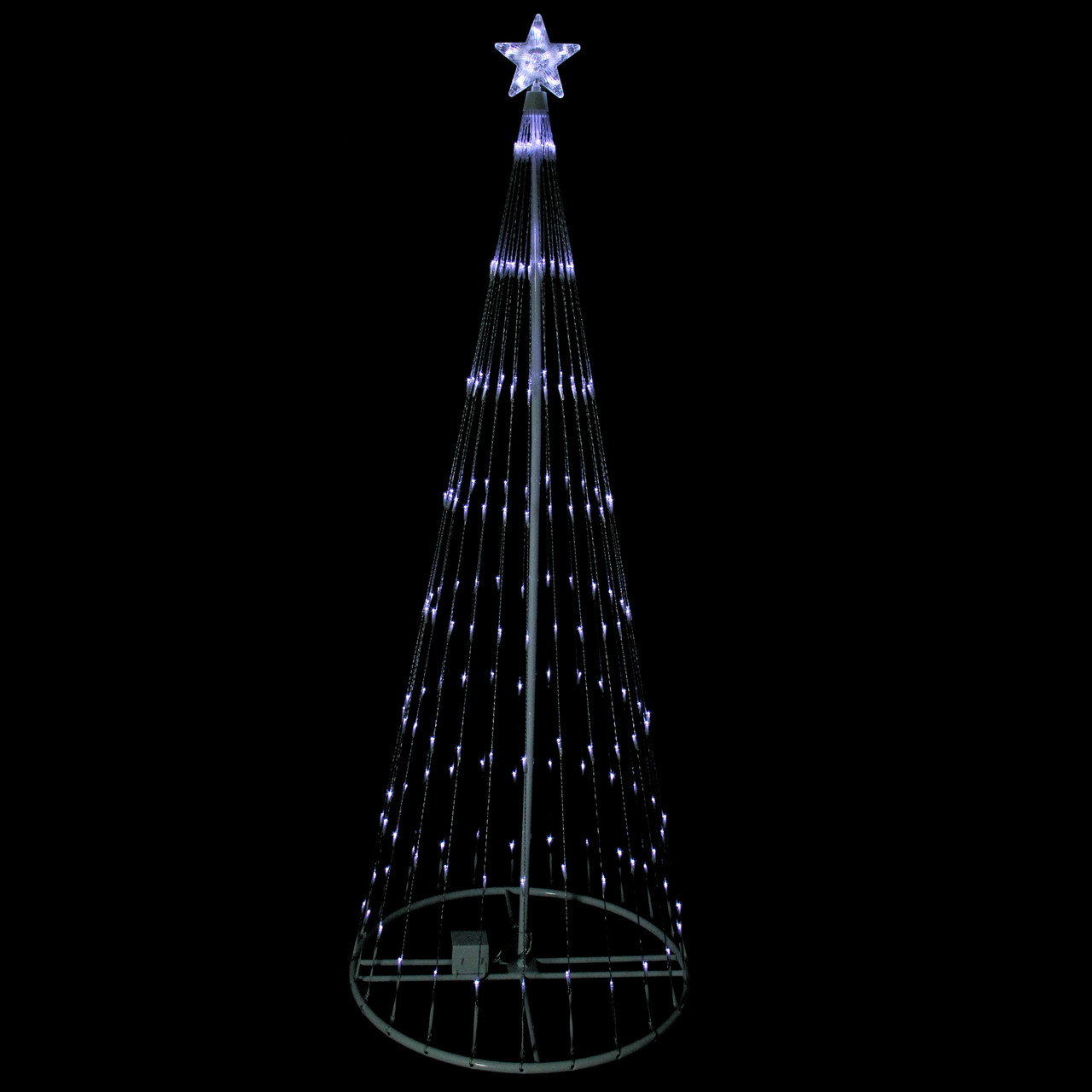 6' Pure White LED Light Show Cone Christmas Tree Lighted Yard Art ...