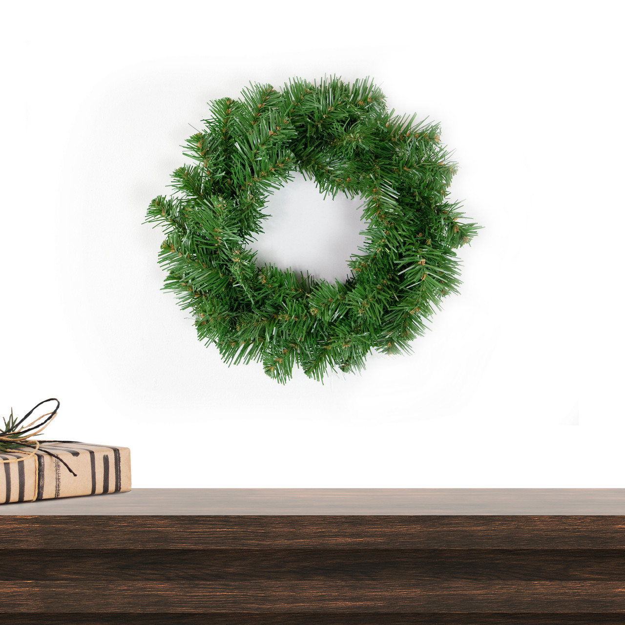12 Green Mini Canadian Pine Artificial Christmas Wreath Unlit Christmas Central