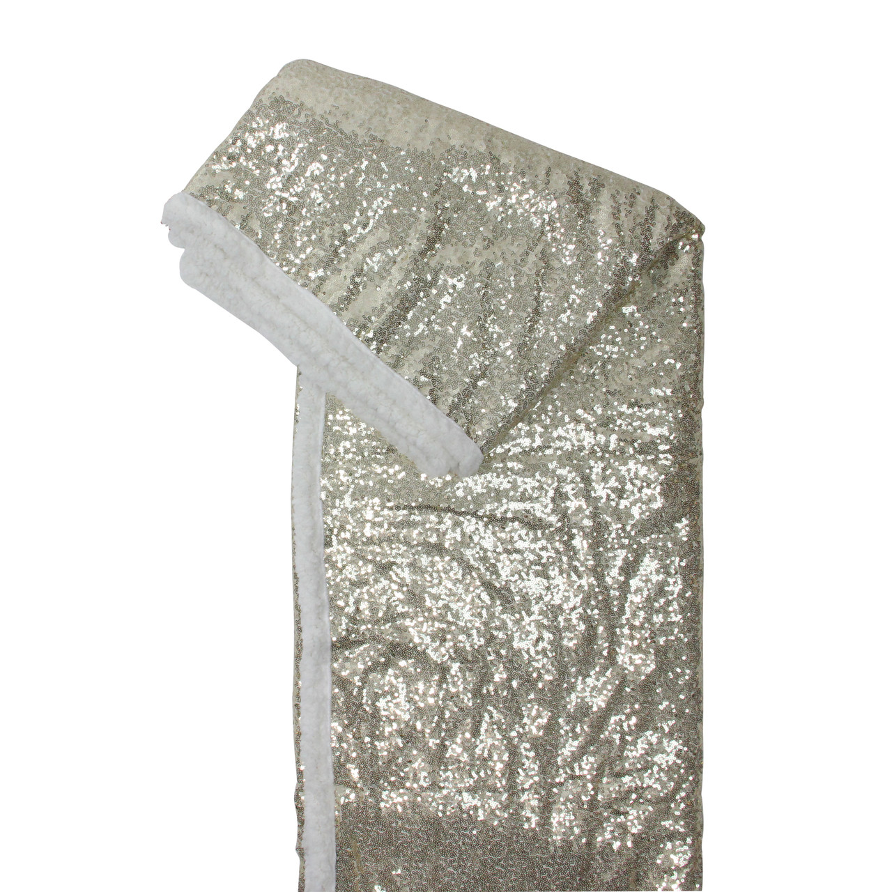 Shimmering Gold White Sequined Throw Blanket 49