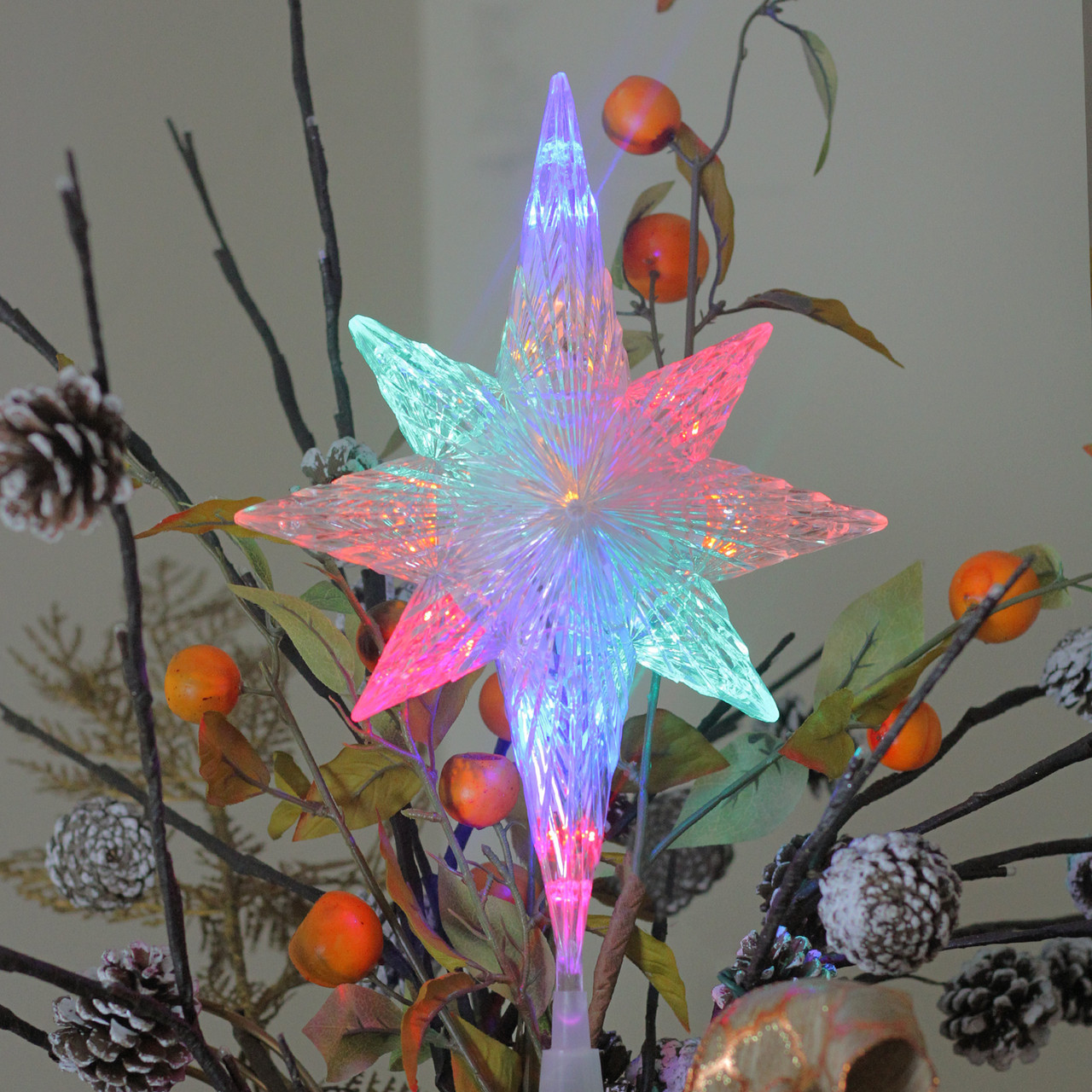 11" LED Lighted Crystal Star of Bethlehem Christmas Tree Topper Multi