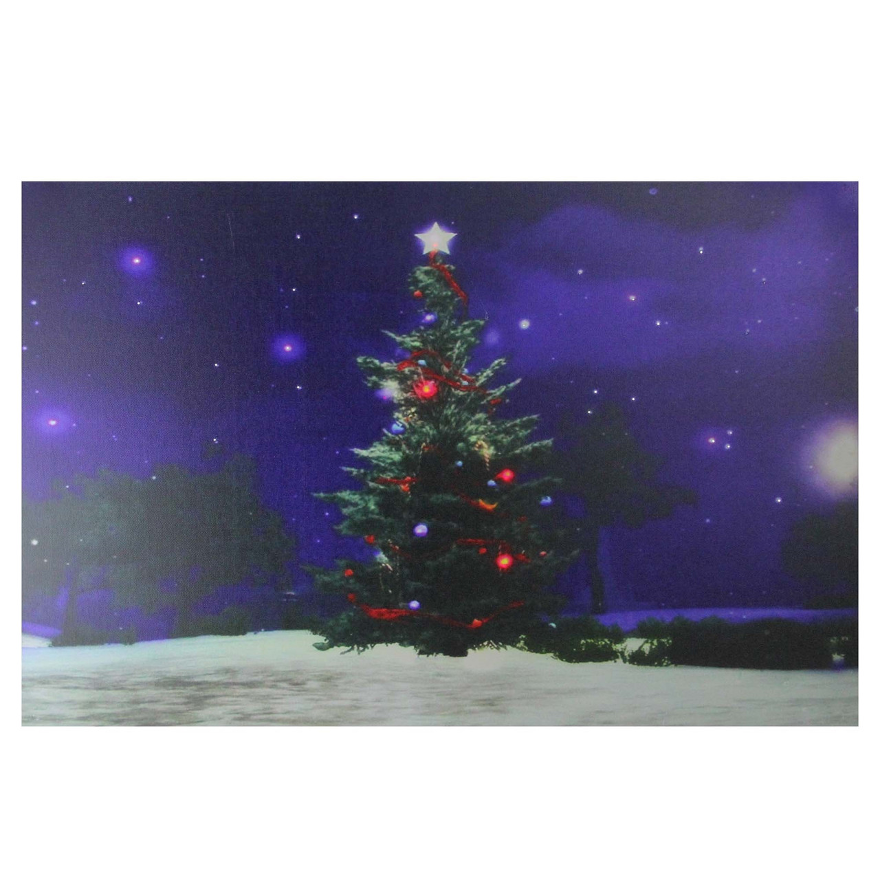 Fiber Optic Led Lighted Color Changing Christmas Tree Canvas