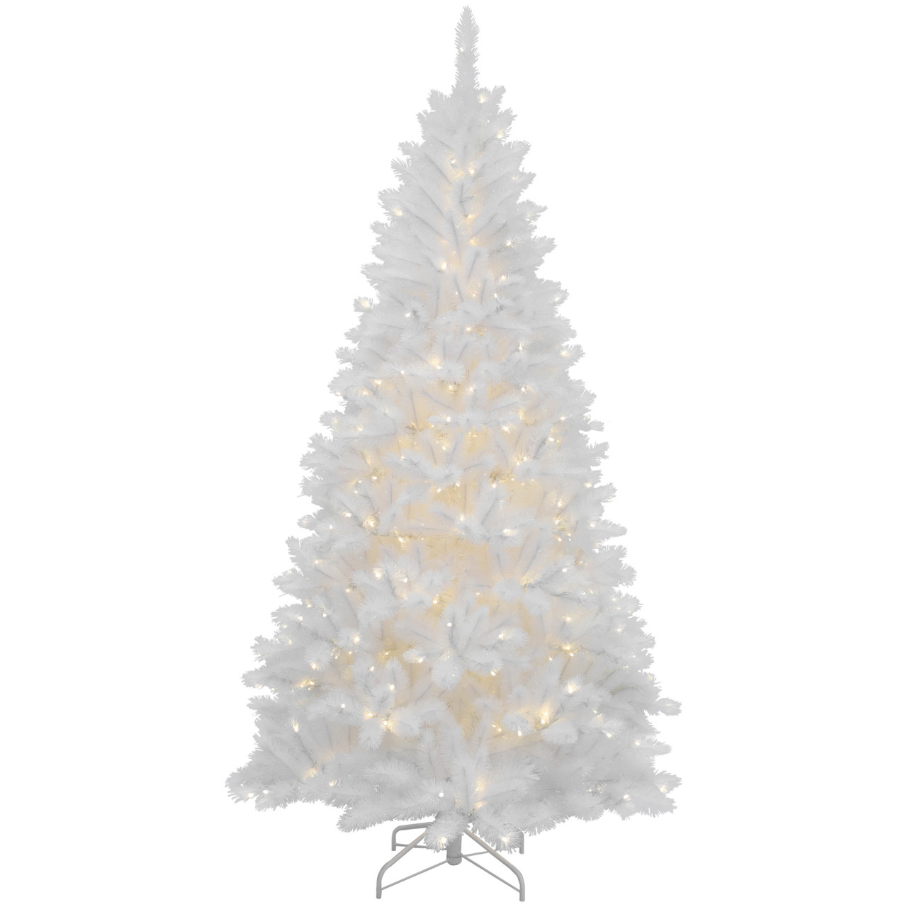 7.5' Pre-Lit Iridescent White Alaskan Pine Artificial Christmas Tree -  Clear Lights