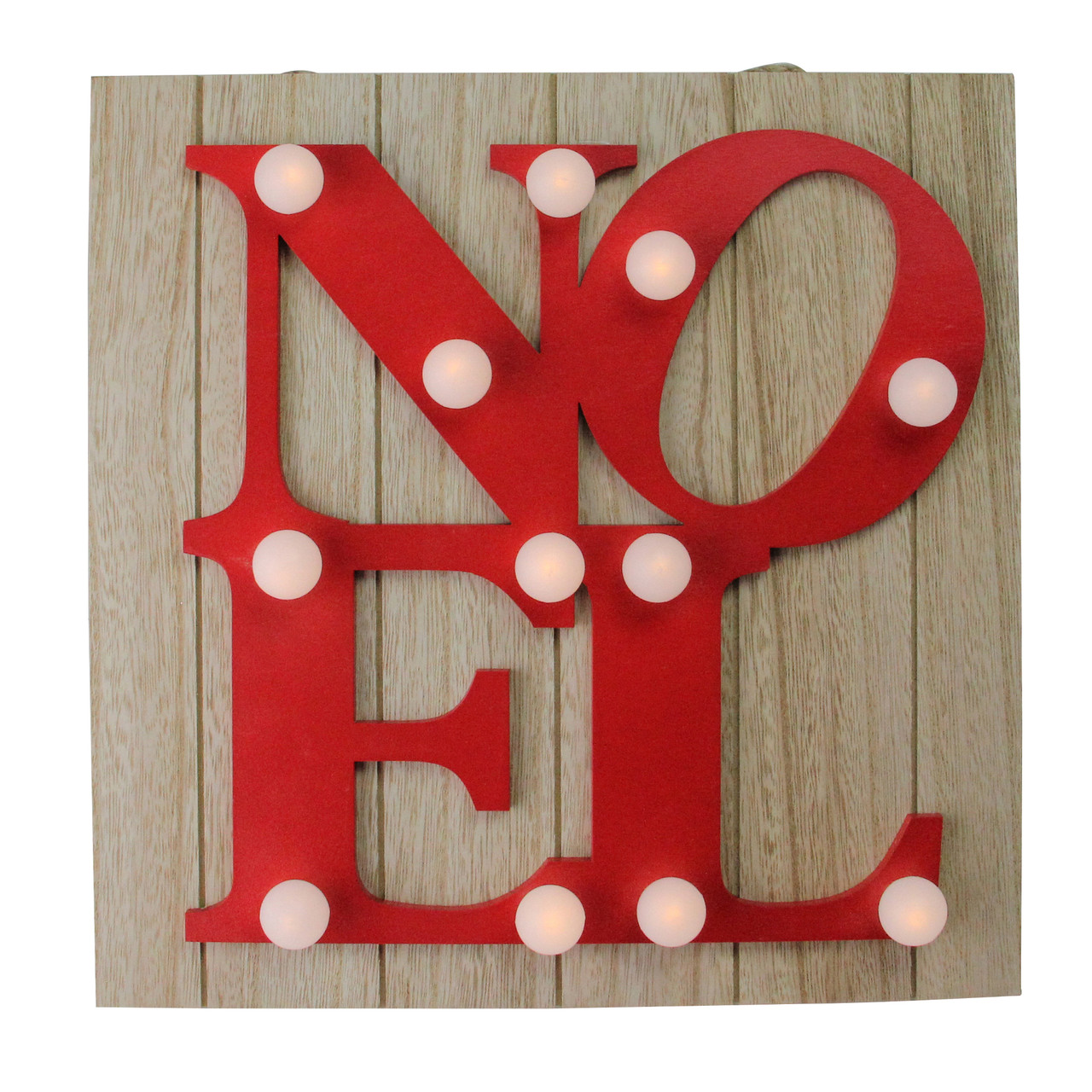 10 Candy Apple Red Letter Noel Decorative Battery Operated Wall