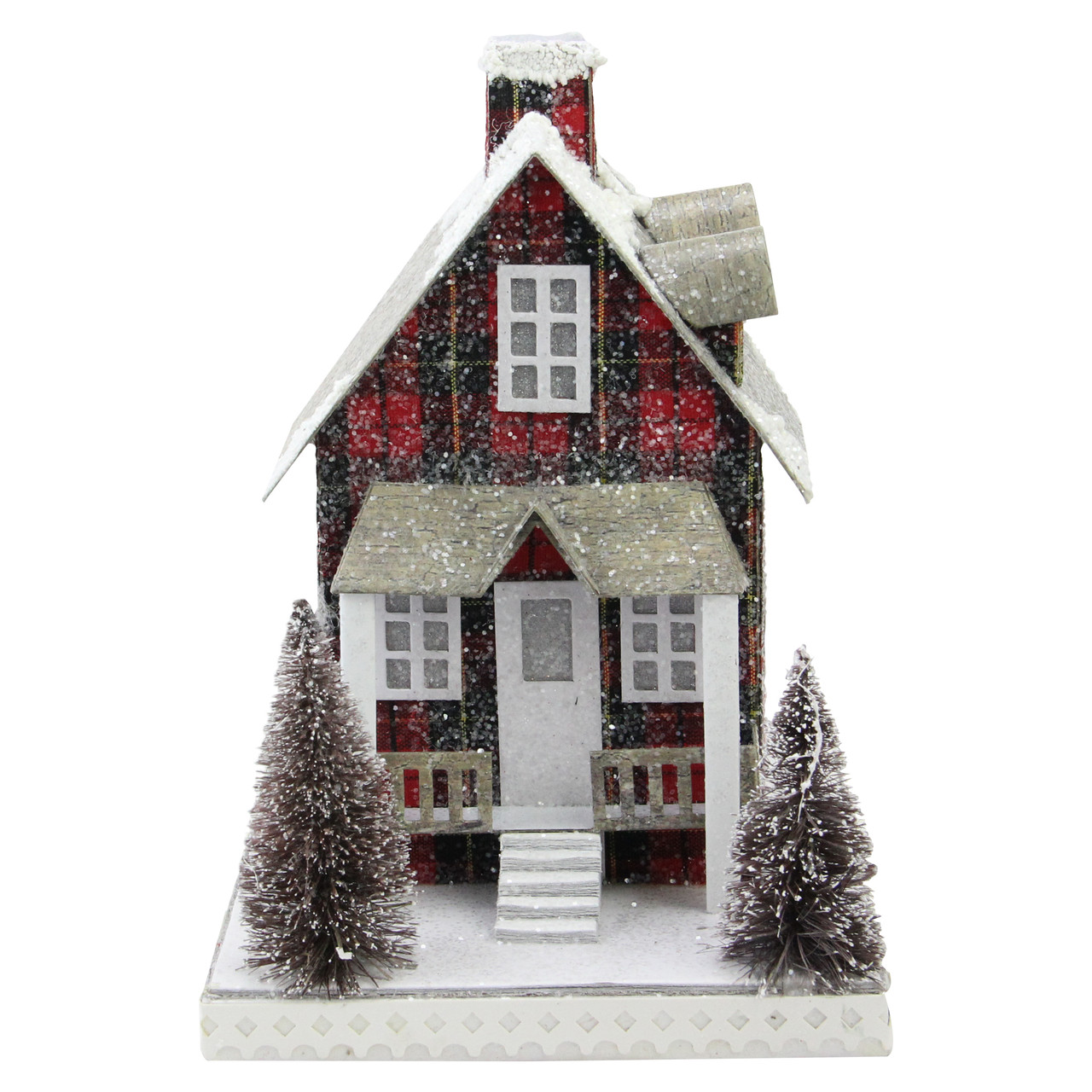 9 5 Red White Led Holiday Tartan House Christmas Decoration