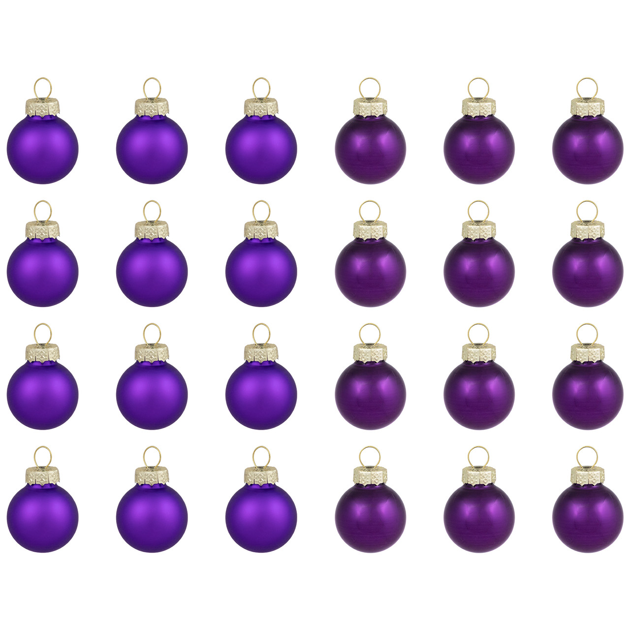 ムラノグラス　クリスマス オーナメント ボール　パープル 2-Finish Glass Ball Christmas Ornaments - 1