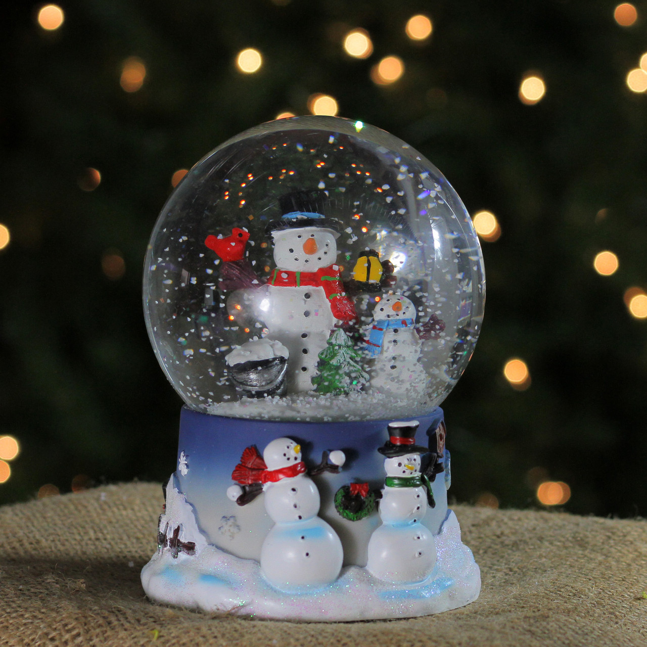 Snowman Family Musical Christmas Snow Globe - 7