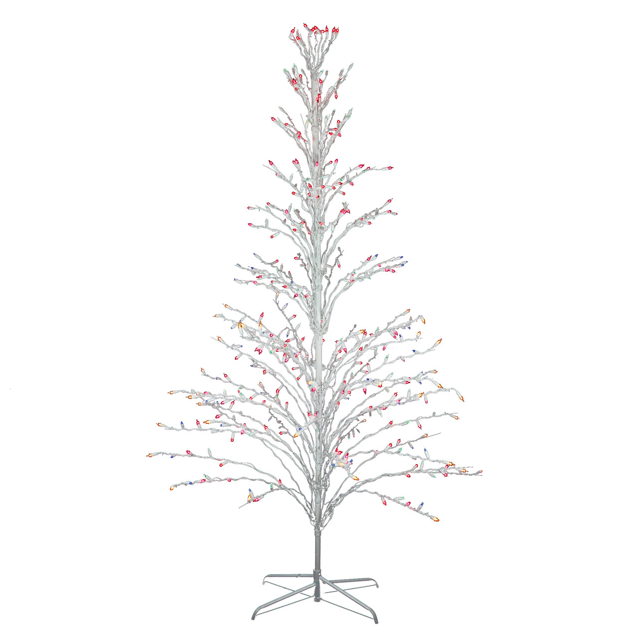 8 Feet Artificial Christmas Tree with 1636 Iridescent Branch Tips - Color: White