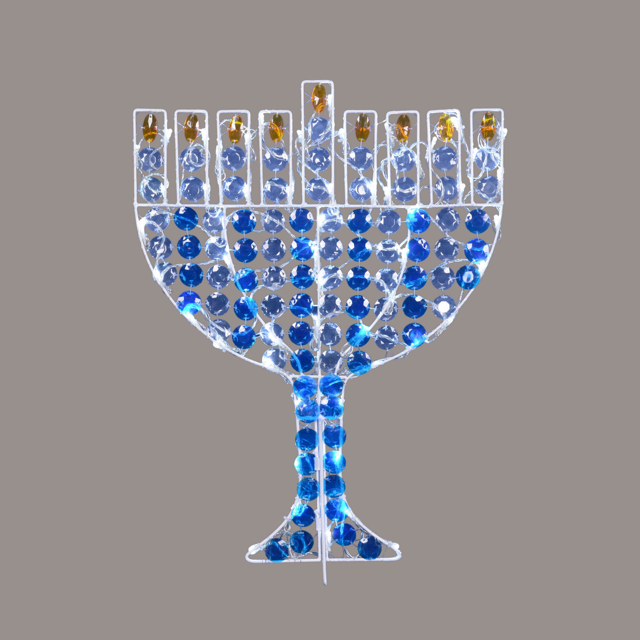 24 Led Lighted Menorah Hanukkah Outdoor Decoration Cool White
