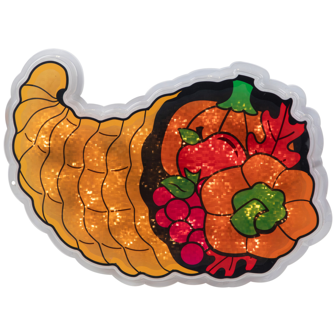 16" Lighted Cornucopia Thanksgiving Window Silhouette ...