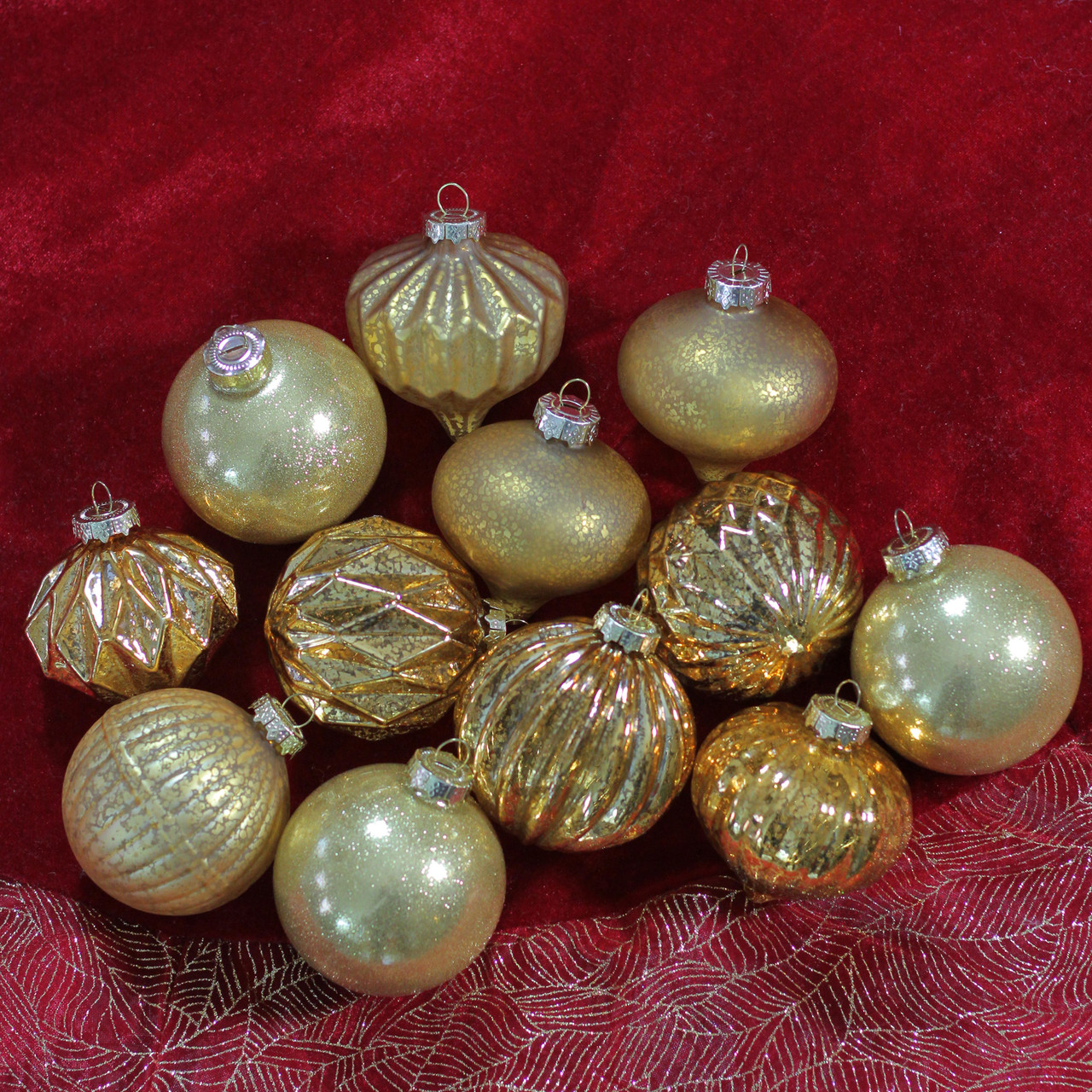 Silver and Gold Christmas Ornament Set