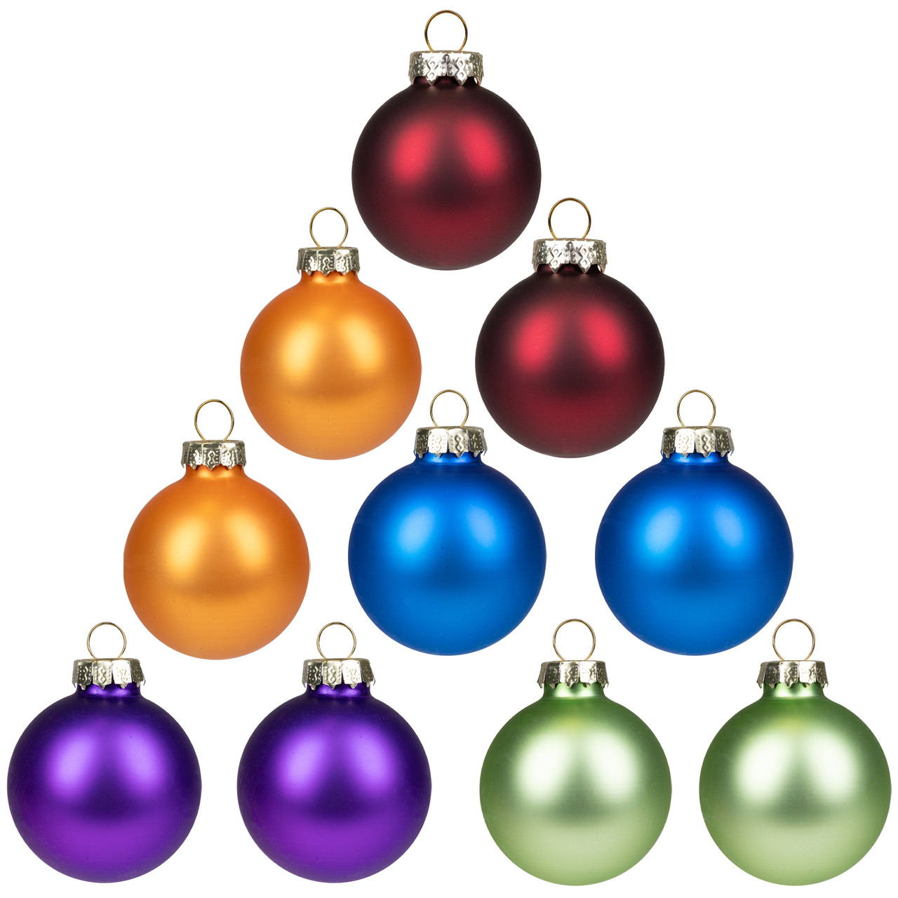 18ct MultiColor Matte Glass Ball Christmas Ornament Set 1.25" (31.75mm