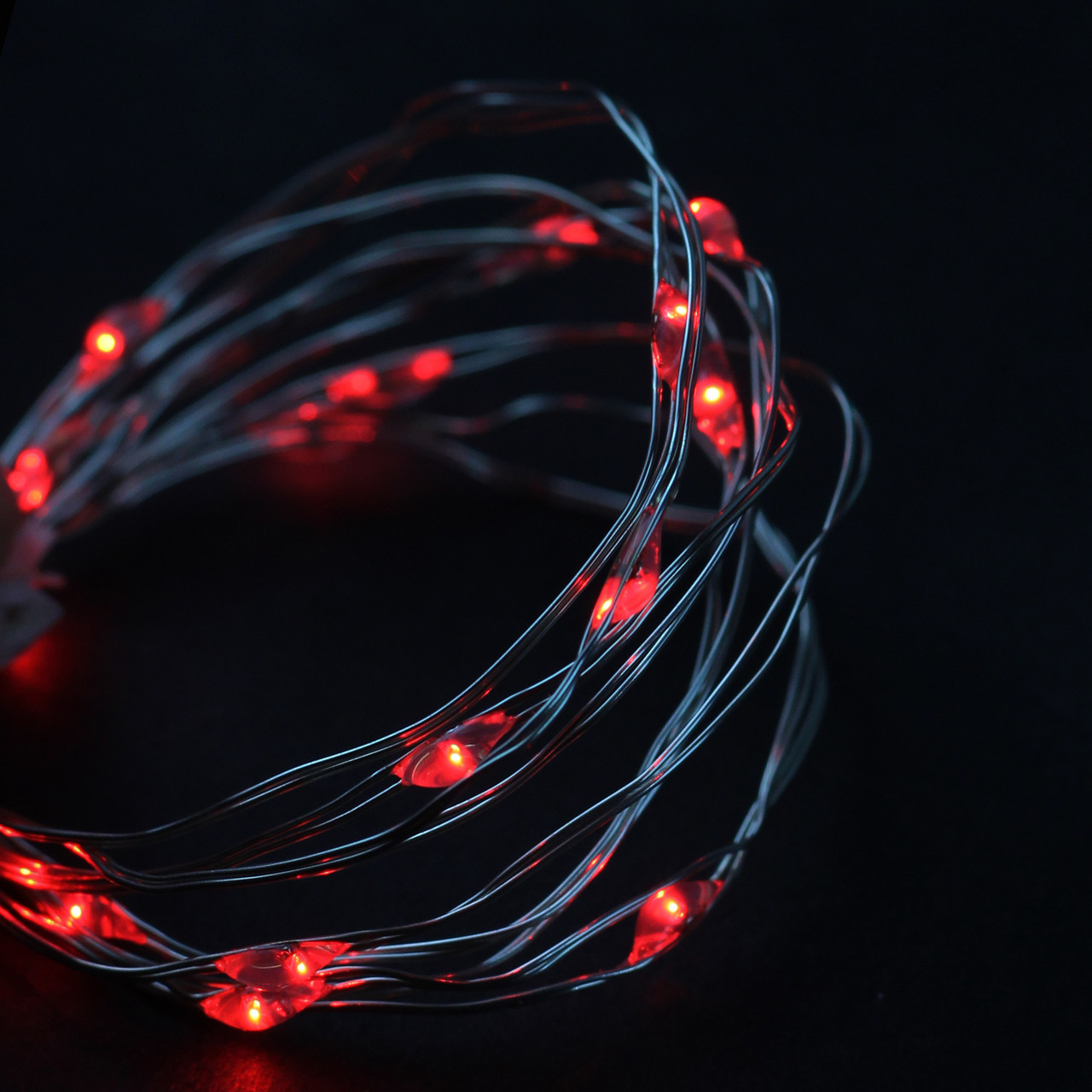 Battery-Operated LED Fairy Lights on Silver Wire